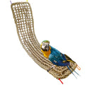 Bird Seagrass Mat 39.4×7" Long Natural Macaw Woven Net Hammock Hanging on Parrot Cage with Hooks Climbing Ladder Swing Chew Toys for Cockatoo Large Parrot Supplies - size: 1Pc 39.4" × 7"