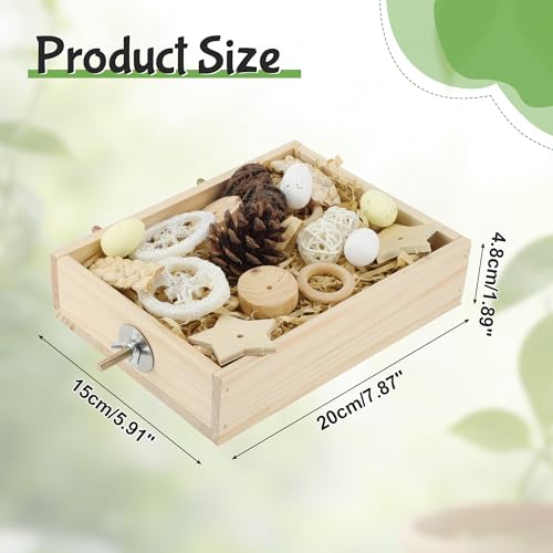 Bird Foraging Toys Box, Wooden Foraging for Bird, Wood Color M - color: Wood Color, size: Medium