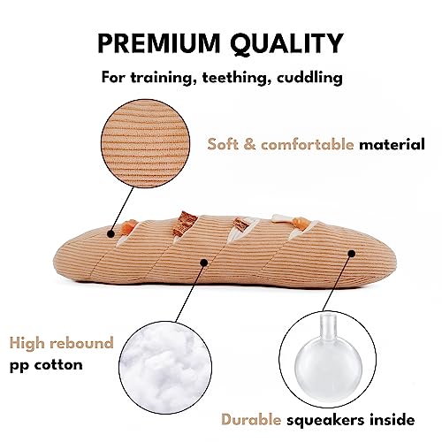 CHEWFFON Interactive Dog Snuffle Toy, Enrichment Squeaky Toy for Boredom - style: Baguette