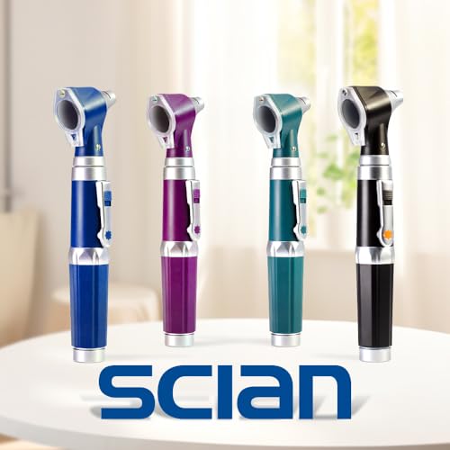 Scian Otoscope - Ear Scope with Light, Ear Infection Detector and Pocket Ear Checker Kit with 3X Magnify Lens, Suitable for Kids, Adults, Doctors, Pets(Green) - color: Green