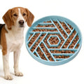 Silicone Slow Feeder Dog Bowl with Suction Base, Anti Choking Pet Bowl - color: Single silicone Blue