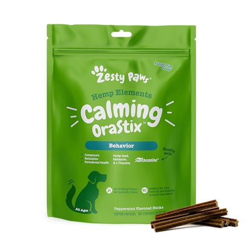 Zesty Paws OraStix Dog Calming Dental Sticks - Peppermint, 25 oz - size: 1.56 Pound (Pack of 1)