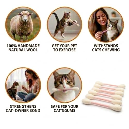 Glaciart One Swabs Cat Toys with Catnip - 6 Pk | Durable for Chew, Cute Cat Toys Interactive Kitty for Boredom, Exercise, & Play | Filled w/Organic Catnip for Anxiety & as Digestive Aid | Gift Idea - color: Pink Swabs, size: Regular