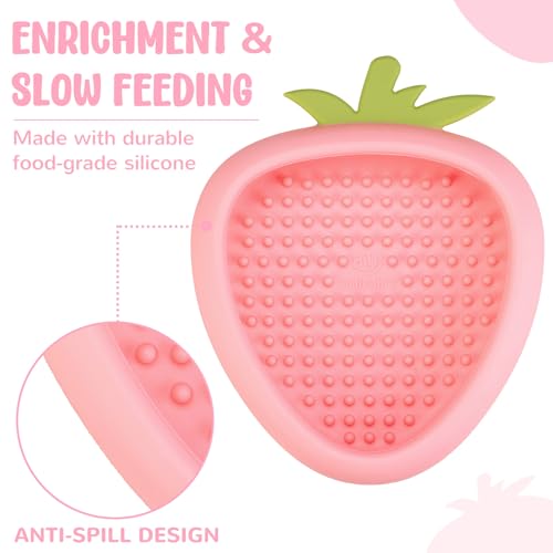 Freeze Dog Lick Bowl, Animire Non-Slip Slow Feeder Lick Mat for Dogs, Silicone Dog Enrichment Bowl for Distraction Anxiety Relief Boredom, BPA Free, Dishwasher Safe(Pink,L) - color: B- Pink, size: L