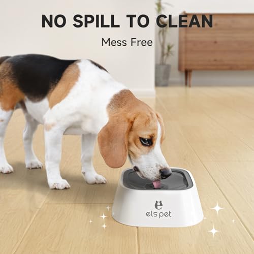 ELS PET Travel Bowl 35oz 1L No Spill Dog Cat Bowl Anti Slip Water Dispenser - color: Grey, size: 1L