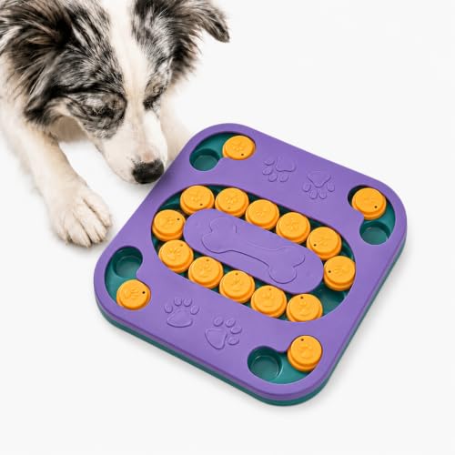 Cat Puzzle Toy, Treat Dispenser & Slow Feeder for Cat and Dog (purple) - color: purple