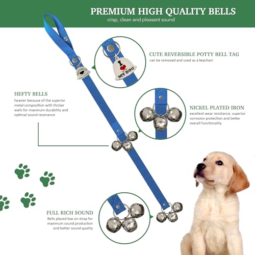 Caldwell's Pet Supply Co. Dog Potty Bells, Dog Door Bell, Bells to Go Outside, Potty Training Bell, Dogs Doorbell, Dogs Potty Doorbell, Ring to Go Pee, All Breed Puppy Training Tool - color: Blue, size: One Potty Bell