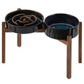 Havniva Raised Slow Feeder Dog Bowls, Elevated Dog Bowls Slow Feeder Set - color: 2 x Starry Sky + Stand - A, size: XL- 9.5inch / 3.2 Cups
