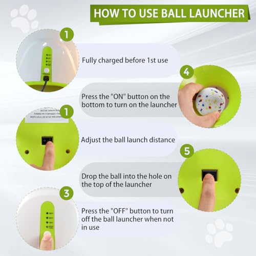 Automatic Ball Launcher for Dogs, 3 Distance Settings