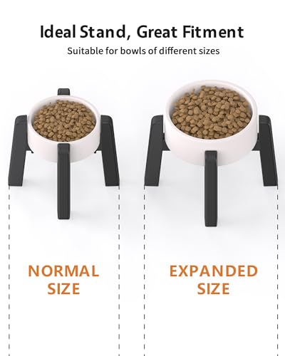 CZPET Dog Bowl Stand with Adjustable Width [Stand Only] - size: H: 6.3''; W: 6.1-10.4''