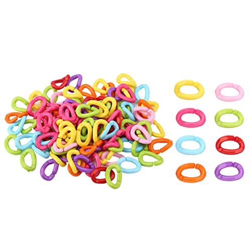 Sturdy Plastic Links for Large Bird Chains,Harrisons Bird Food,Toys 100Pcs Plastic C Clips Hooks Chain Links DIY Parrot Toys Mix Color