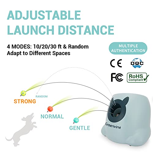 Automatic Dog Ball Launcher Interactive Ball Thrower Fetch it Machine for Dogs with 6 Durable High Elasticity Latex Balls Included