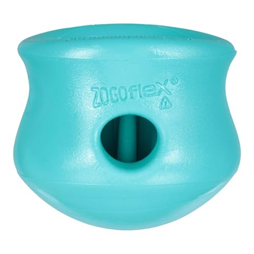 WEST PAW Zogoflex Toppl Interactive Treat Dispensing Puzzle Dog Toy for Mental Stimulation & Enrichment-Holds Kibble & Treats-Lickable, Freezable & Dishwasher Safe-Made in USA-Large-Teal - color: Teal, size: Large