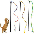 KABASI 3PCS Cat String Wand Toys, Interactive Cats Teaser Wand with Bell
