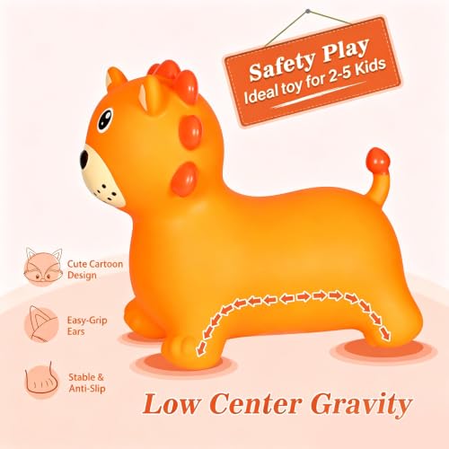 INPANY Bouncy Horse, Lion Hopper Toys for Indoor & Outdoor Fun - color: Lion