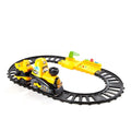 CAT Construction Toys, Power Track Friends Preschool Train Set, 8 Pieces of Easy-to-Assemble Track, Light & Sounds, Motorized Train & Car Carrier, Develops Fine Motor Skills - style: Construction Buddies Train Set