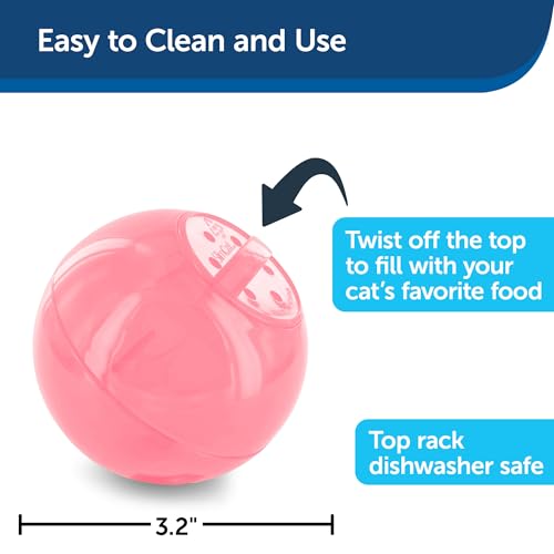 PetSafe Slimcat Feeder Ball Cat Toy, Pink - color: Pink, size: 1 Count (Pack of 1)