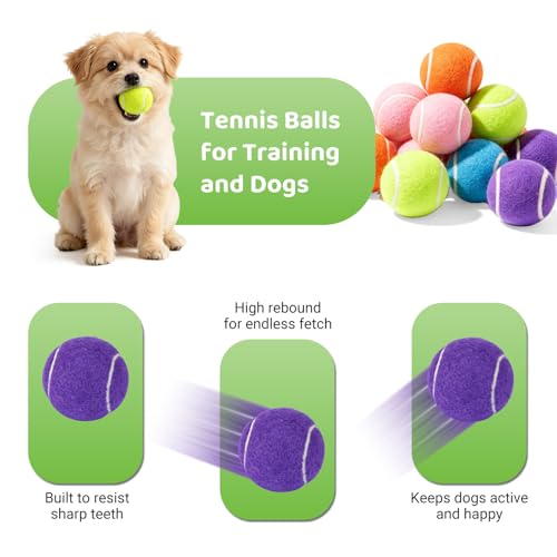 ZIYIZE Mini Tennis Balls, 20 Pack 2 inch Dog Tennis Balls, Easy Catching Pet Playing Ball for 2 inch Dog Ball Launcher Colour - color: 20PCS Mix