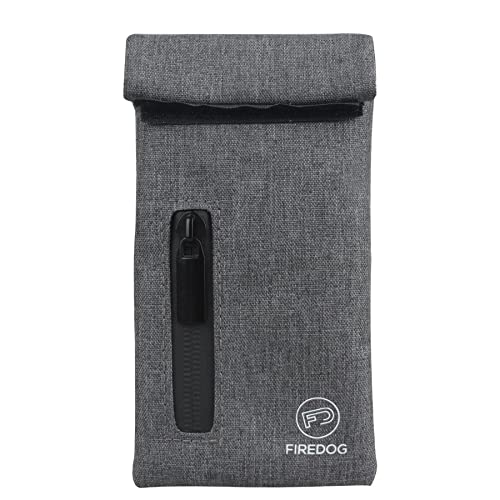 FIREDOG Smell Proof Bags, Fabric Odor Proof Bag 3"x6" Small Travel Storage Pouch (Gray) - color: Grey