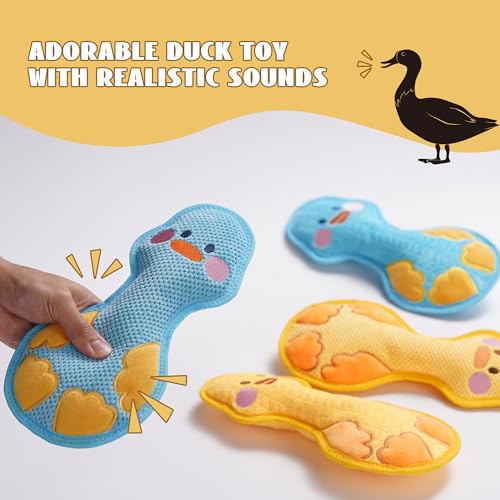 Nocciola Duck Squeaky Dog Toy, New 2025 Indestructible Dog Toy for Aggressive Chewers, Stuffed Toy with Two Tough Layers, Minky Plush for Comfort and Chewing, Yellow - color: Minky Yellow