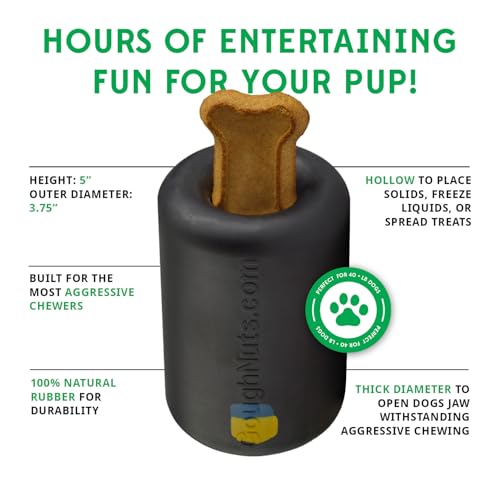 Goughnuts Work to Eat Dog Treat Toy – Virtually Indestructible Rubber Treat Dispensing Dog Toys for Aggressive Chewers, Mental Enrichment Feeder and Fillable Chew for Large Dogs, Freezable, USA Made - color: Work to Eat, size: Large, 60-120 Lbs (Maxx Size