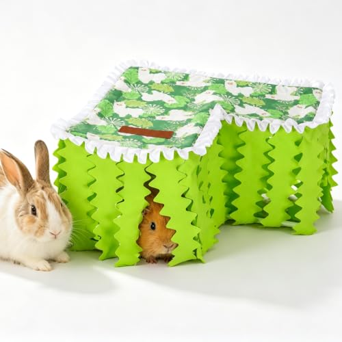 Guinea Pig Hamster Hideout, Guinea Pig Hide Felt Houses & Habitats, for Hamster Rat Mice Parrot Chinchilla Hedgehog Flying Squirrel - Playing Sleeping Resting(Sheep) - color: heavy Green