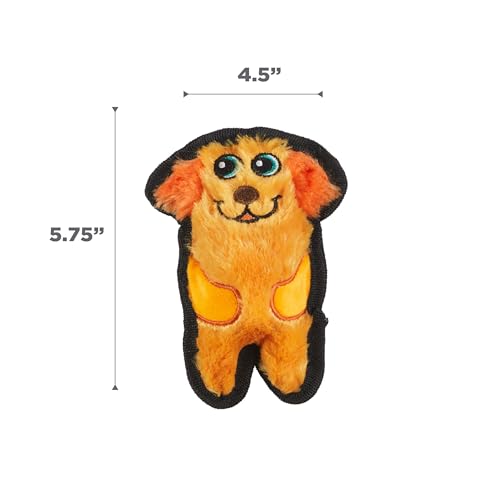 Outward Hound Durablez Minis Stuffing-Free Squeaky Plush Dog Toy for Puppies & Small Dogs - Interactive, Soft Yet Tough, No Mess, Jumbo Squeaker, Long-Lasting Play, Dog - color: Dog