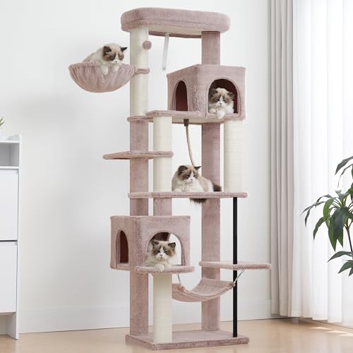 Gitelsnour Cat Tree, Cat Tower with Sturdy Steel Tube, Large Perch GCT024MU - color: Muchroom, size: 70.5 inches