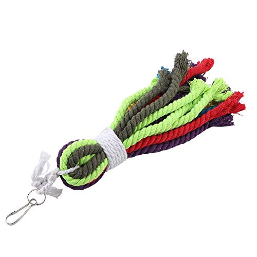 Parrot Rope Toys, Colorful Cotton Rope Shredder Hanging Toy for Cockatiels, Cockatoos, Conure, Lovebird, Macaws, Small Medium Large Birds