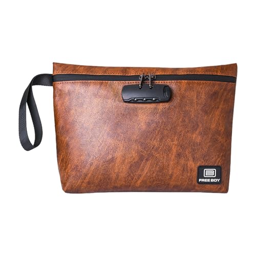 Smell Proof Bags,Odor Proof Bag/Combination Lock,Smell Odor Case Container - color: Brown