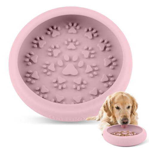Silicone Dog Lick Bowl, Slow Feeder Dog Bowls with Strong Suction, Pink - color: Pink