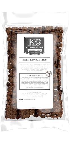 K9 Connoisseur Beef Lung Dog Treats - USA Made Single Ingredient Dog Treat - size: 8 Ounce (Pack of 1)
