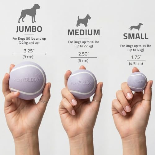 Playology Squeaky Chew Ball Dog Toy - Medium, Lamb Scent - size: Medium, style: Lamb