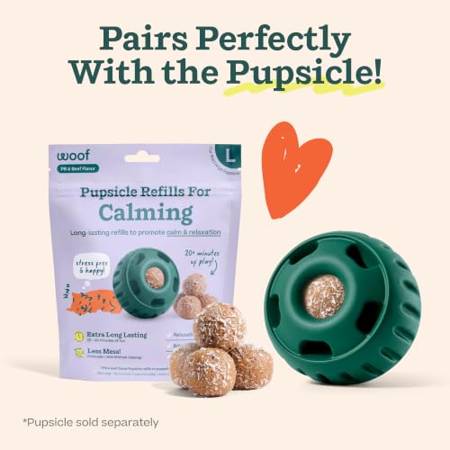 WOOF Pupsicle Refill Pops for Calming - Long-Lasting Refills for The Pupsicle Toy to Promote Calm - Calming Dog Treats - Magnesium for Dogs- Large Pops - 7 Count - size: Large 7 Count