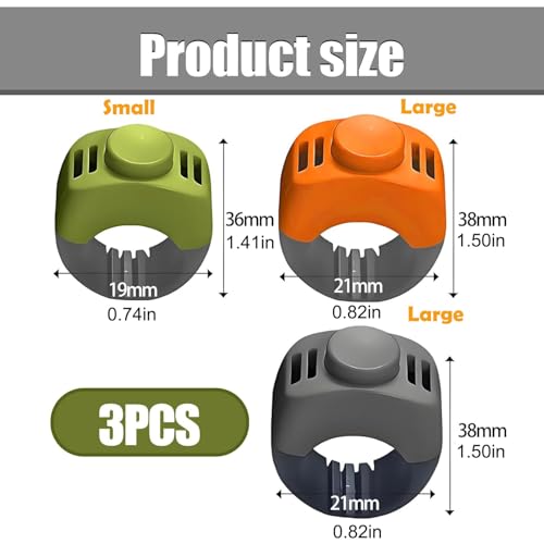 The Set of Easy Clicking Finger Ring Dog Training Clicker Included Large and Small 2 Sizes,Suitable for Dogs Cats Horses traing Allowing Effective Versatile Training (3pcs Grey+Green+Orange) - color: 3pcs Grey+Green+Orange