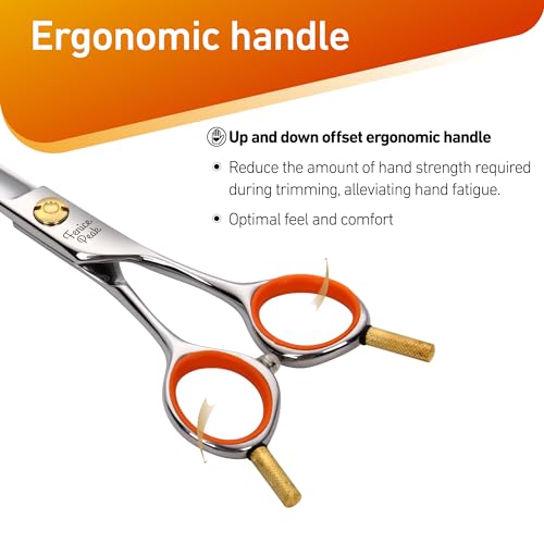 5'' Small Straight Scissors Lightweight Dog and Cat Grooming Scissors with Safety Round Tip JP440C Stainless Steel Sharp Blades for Body Facial Nose Ear and Paw Hair Easy Use - color: Straight, size: 5"
