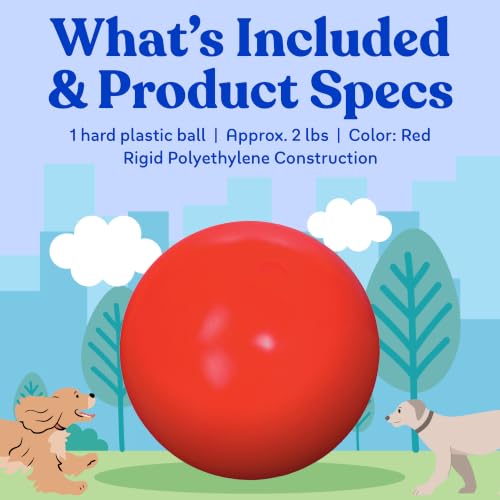 Doggie Dooley Virtually Indestructible Dog Ball - 14 Inch, Red - color: Red, size: X-Large (14 inch)