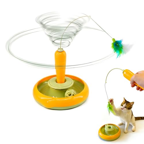 Detachable Interactive Cat Toy | Handheld Teaser Wand/Floor Play Dual-Use, Indoor Cat Toy