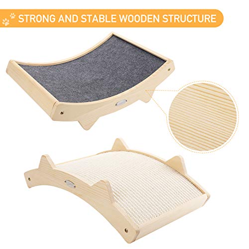 Pecute Double-Sided Sisal Cat Scratcher for Indoor Cats, Durable Sisal