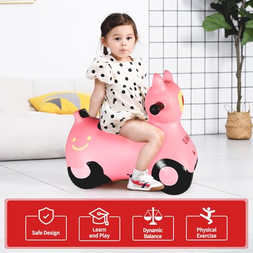INPANY Kids Bouncy Car Hopper Toys, 2-5 Kids Ride on Car, Gifts Toy for Kid - color: Pink Car2