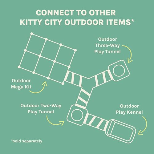 Kitty City Outdoor Catio Furniture and Play Kits for Cats, Three Way Tunnel - color: 3-Way Tunnel/Tent Combo