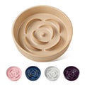 vancasso Ceramic Slow Feeder Dog Bowls, 0.6 Cup Puzzle Dish for Small Breed - color: Khaki, size: S - 0.6 Cups