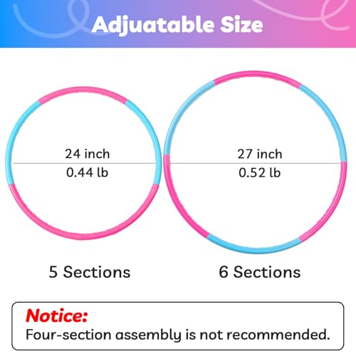 Liberry Kids Exercise Hoop Sport Toy for 3+ with Adjustable Size - size: 2 pack-6 pieces