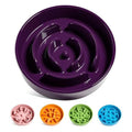 LE TAUCI Slow Feeder Dog Bowls Ceramic, 3 Cups Slow Feeding Dog Bowl Medium Large Breed, Pet Bowl for Fast Eaters, Puzzle Pet Dishes, Maze Purple - color: Maze Purple, size: L-3 Cups
