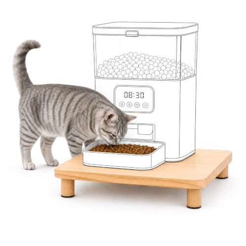 Elevated Cat Food Stand for Automatic Feeder, 2.4" Raised Cat Bowl Stand
