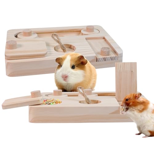 VolksRose Guinea Pig Foraging Toys, 6 in 1 Hamster Enrichment Toys for Boredom, Small Animal Cage Accessories for Rat, Chinchilla, Gerbil, Syrian, Rabbit, Bunny (A)