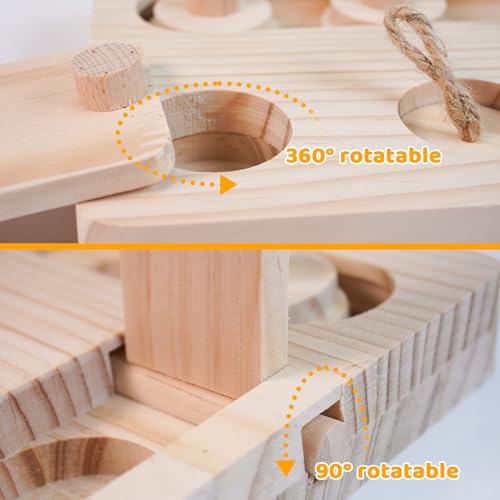 VolksRose Guinea Pig Foraging Toys, 6 in 1 Hamster Enrichment Toys for Boredom, Small Animal Cage Accessories for Rat, Chinchilla, Gerbil, Syrian, Rabbit, Bunny (A)