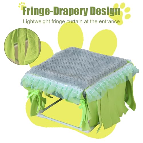 Guinea Pig Bed, Washable Small Animal Tunnel Hideouts with Curtains, Hamster Tunnel for Hamster Chinchill Small Bunny Ferret - color: Square stand nest pink