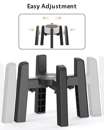 CZPET Dog Bowl Stand with Adjustable Width [Stand Only] - size: H: 6.3''; W: 6.1-10.4''