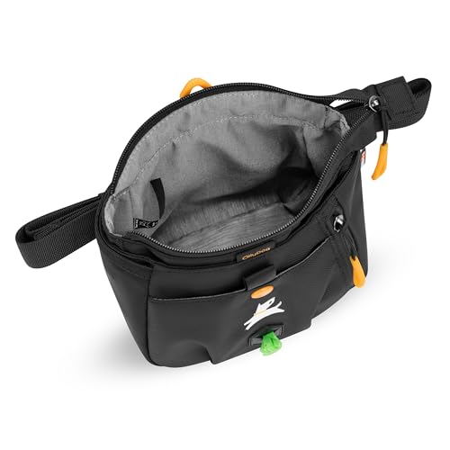 OllyDog Backcountry Day Bag | Hands-Free Dog Training Treat Pouch | Fanny/Hip Pack with Zipper Closure & Built-in Poop Bag Dispenser | Removable Waist Clip (Raven S'25) - color: Raven S'25